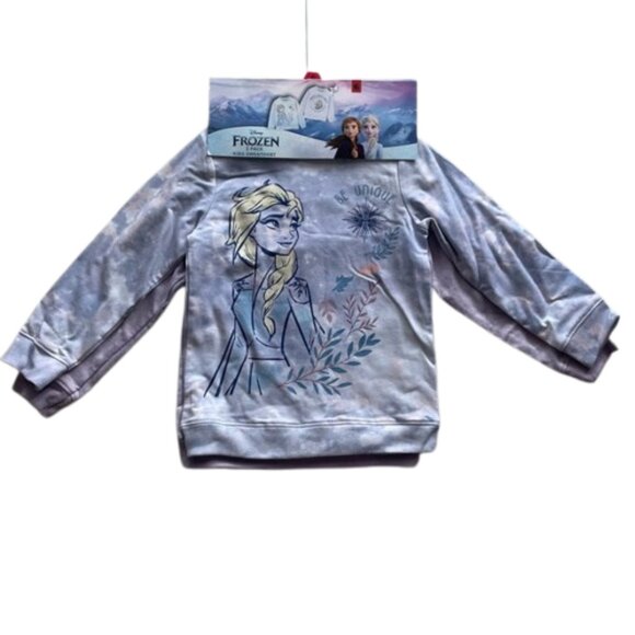 Disney Frozen Elsa 2 Pack Kids Crewneck Sweatshirt Girls 6 Purple Blue NWT - Picture 1 of 11